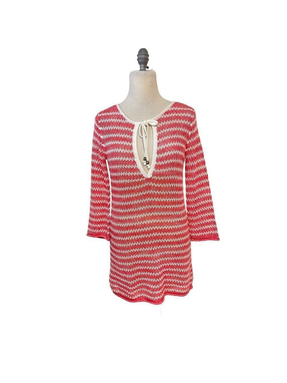 Tommy Bahamas Star Island Too Crochet linen blend Tunic Swim Cover up XS